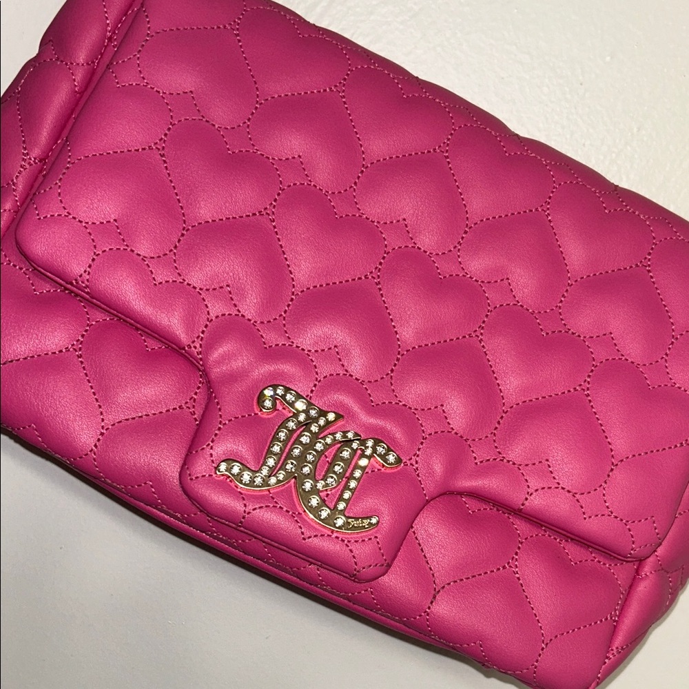 Juicy Couture Pink Heart Quilted Shoulder Bag
